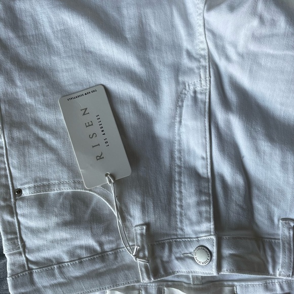 White Flare Wide Leg Jeans High-Rise - Picture 4 of 7